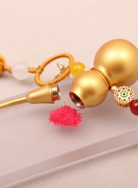 铜葫芦挂件空心装朱砂红色门口入户门客厅纯铜纯黄铜福禄中国结