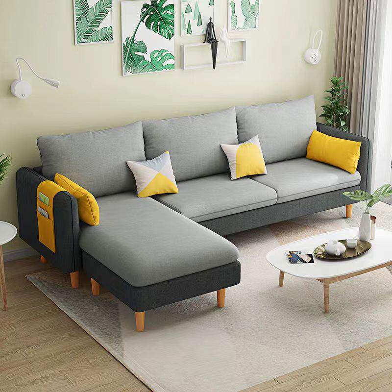 Nordic sofa small apartment double living room simple modern apartment rental clothing store removable and washable fabric sofa