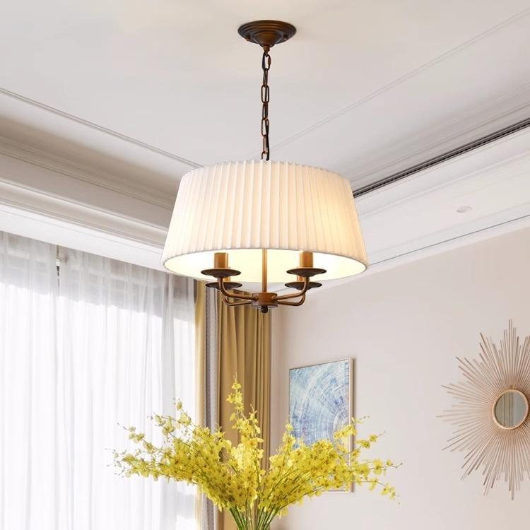 American retro chandelier master bedroom room lamp restaurant bar table lamp country style simple creative pleated fabric lamps