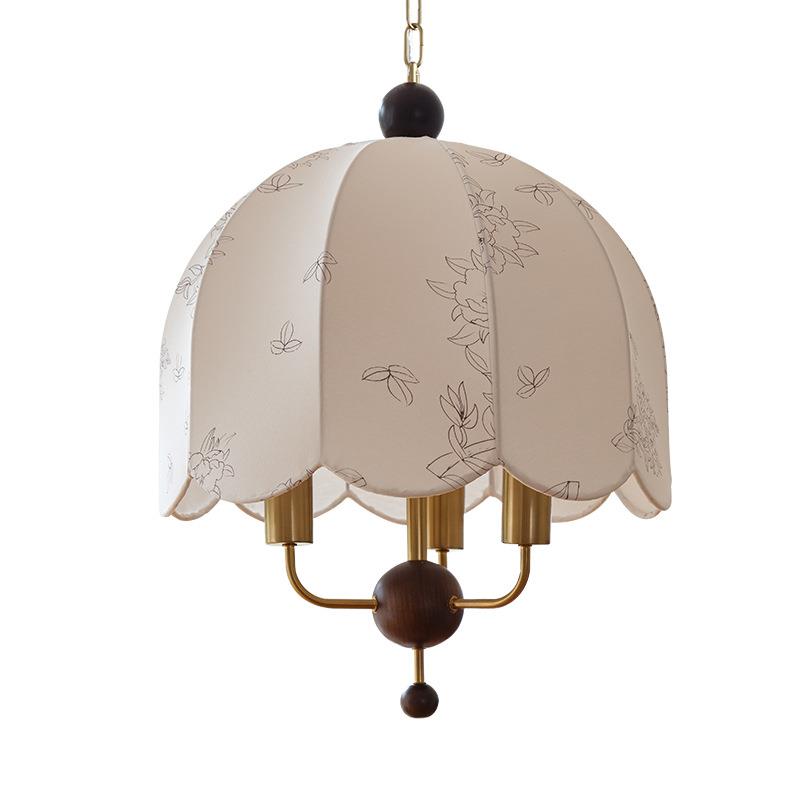 French retro style restaurant chandelier American medieval Nanyang style bedroom bar table fabric new Chinese style chandelier