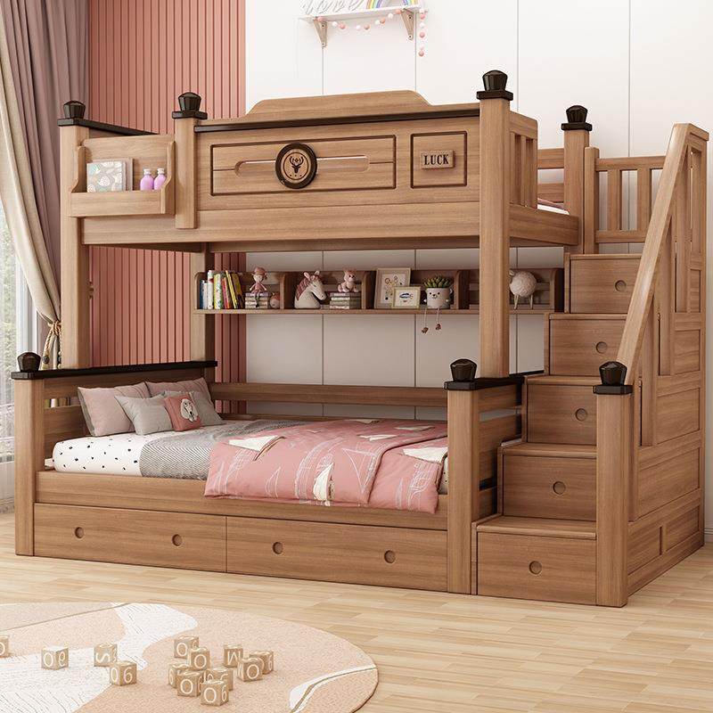 全实木鹅掌楸木上下铺双层床多功能儿童子母高低床小户型床上新品,淘宝优惠券,粉丝福利购,淘宝优惠卷