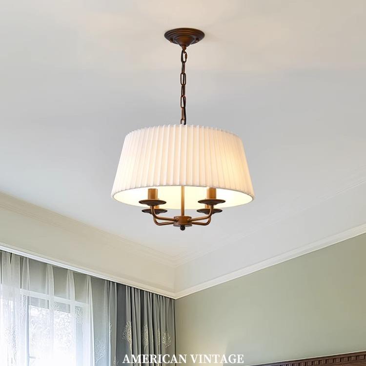 American retro chandelier master bedroom room lamp restaurant bar table lamp country style simple creative pleated fabric lamps