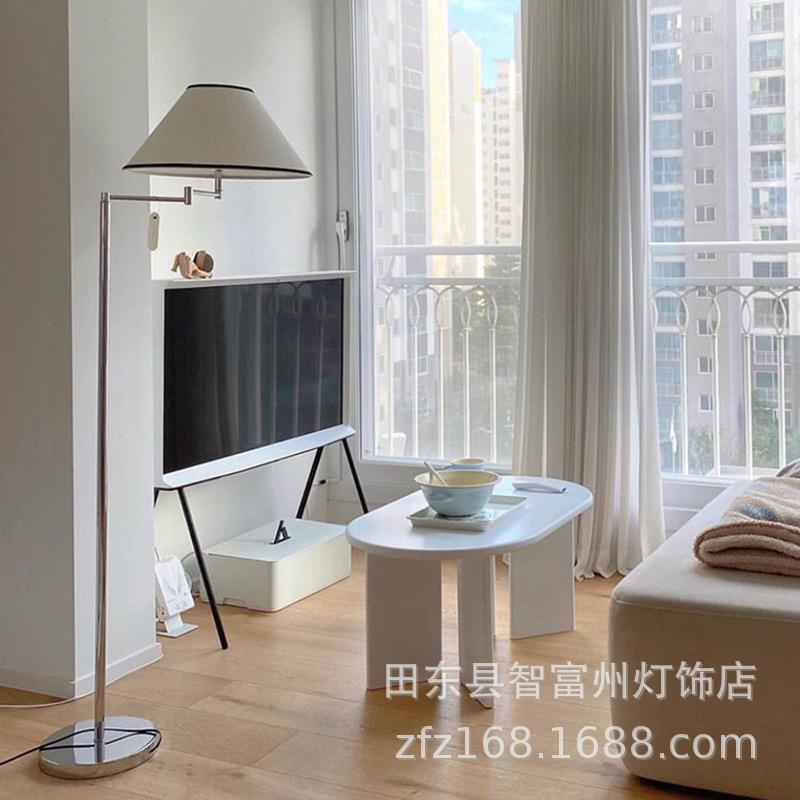 New Korean Nordic style bedroom bedside study swingable fabric girly decorative floor lamp with personality