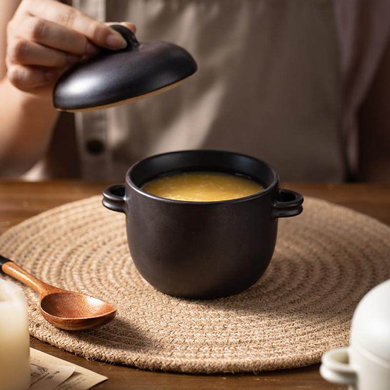 家用小号陶瓷炖盅燕窝隔水带盖子炖罐日式覆古汤盅民宿酒店粗陶汤,淘宝优惠券,粉丝福利购,淘宝优惠卷