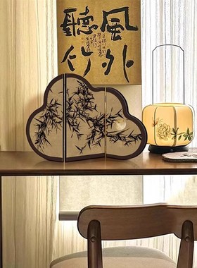 百蝶图中古风桌面屏风摆件客厅电视柜入户玄关柜茶V桌摆台画装饰