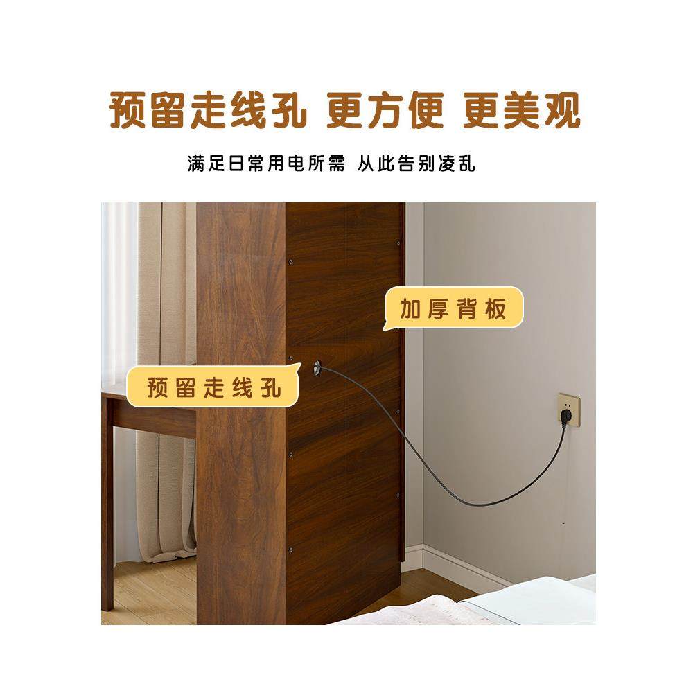 折叠书桌书架一体桌学生家用卧室小户型胡桃色儿童写字台学习书桌,淘宝优惠券,粉丝福利购,淘宝优惠卷