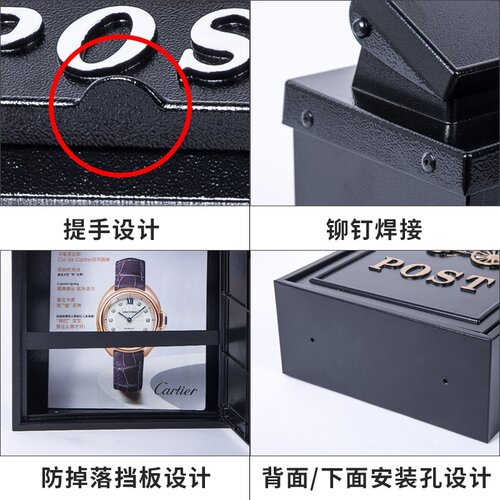家用意见箱复古信件大号挂墙邮筒定制不锈钢小区信报箱防雨室外 - 图0