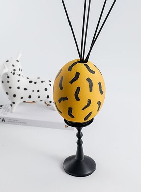 意式轻奢黄色树脂蛋壳香薰摆件样板房售楼处客厅书房家居酒店装饰