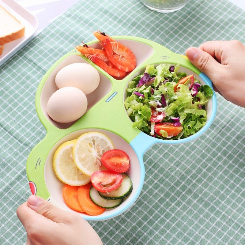 竹纤维儿童防摔餐具吃饭餐盘分隔格婴儿饭碗宝宝辅食碗叉勺子套装,淘宝优惠券,粉丝福利购,淘宝优惠卷