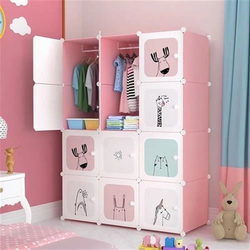 儿童衣柜简易组装家用钢管加粗加固成人挂衣服柜子多功能宿美之程 - 图0
