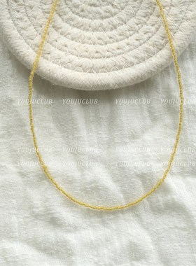 youjulubi -山黄肉桂~ in超细水晶堆叠小清新黄色串珠项炼锁骨炼