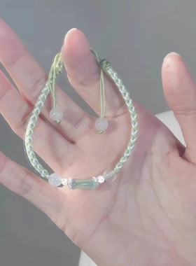 清新竹节编织手链ins森系高级感