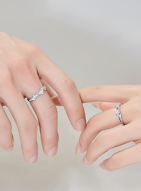 夜光荧光勿忘我情侣款对戒指