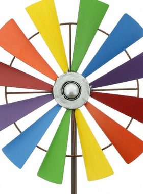 花园风车地插摆件装饰品 田园可爱彩色旋转大风车庭院园艺装饰品