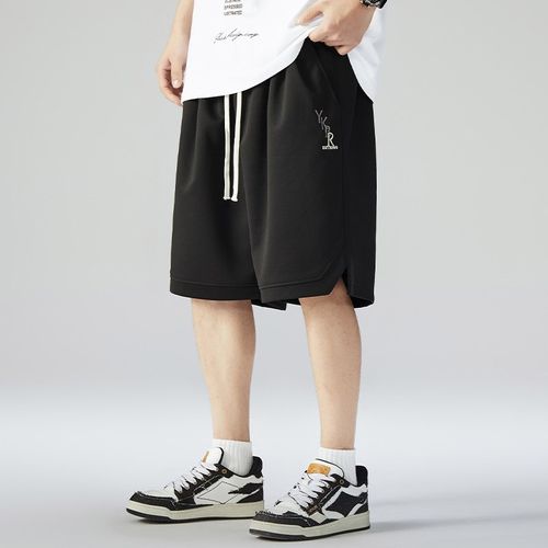 夏季潮牌大码短裤男宽松胖子休闲运动男士加肥加大外穿五分裤子男 - 图0