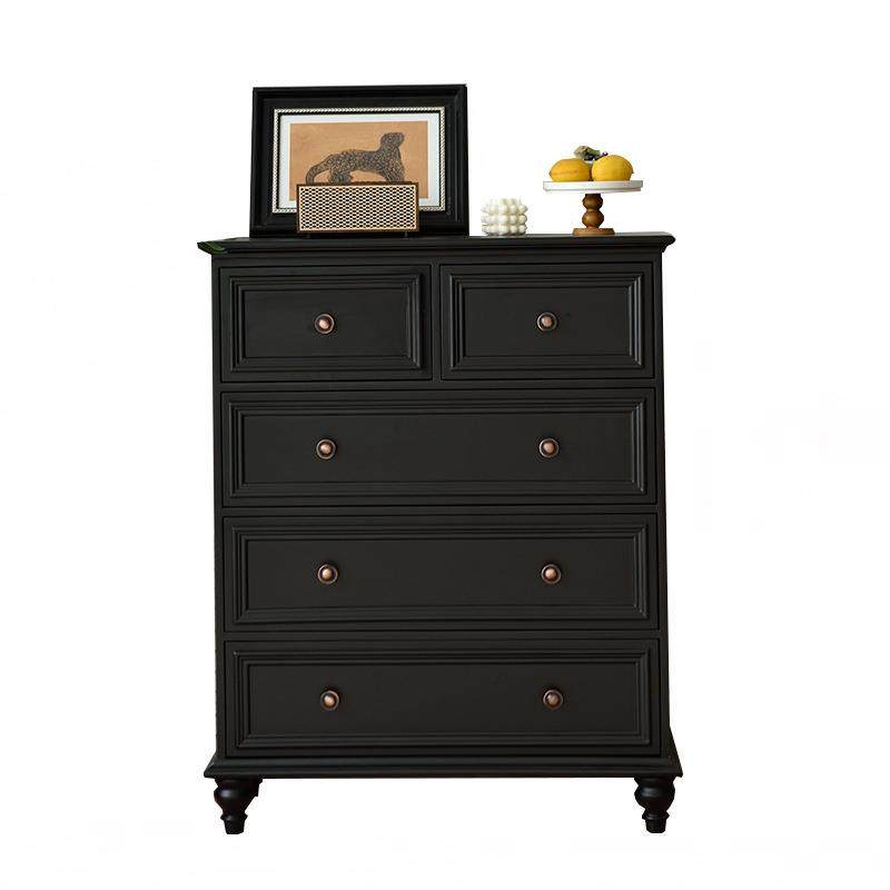 美式实木五斗柜小户型玄关抽屉柜储物收纳柜黑色现代简约卧室家用,淘宝优惠券,粉丝福利购,淘宝优惠卷