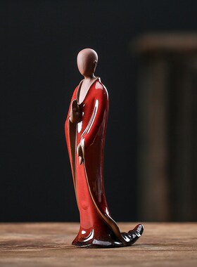 无相佛小僧禅意摆件中式陶瓷创意客厅人物M装饰品摆设小和尚工艺