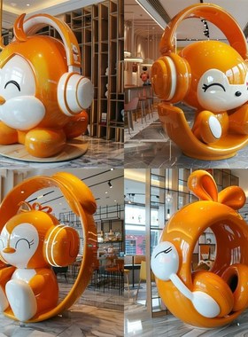 玻璃钢艺术装置室内户外造景观商业美陈摆件大型落地卡通雕塑定制