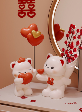 结婚摆件实用新人婚房卧室布置捧花桌面装饰品新婚送闺蜜订婚礼物