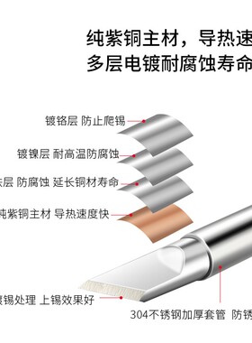t12烙铁头一体式焊台手柄配件尖头扁嘴烙铁头整套焊接工具WORNEX