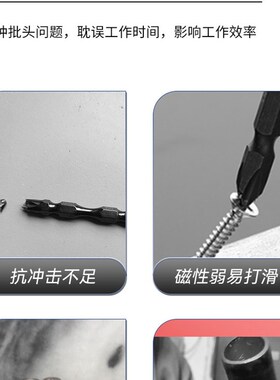 十字批头强磁十字批头防滑批头电钻批头螺丝刀十字头批头强磁吸铁