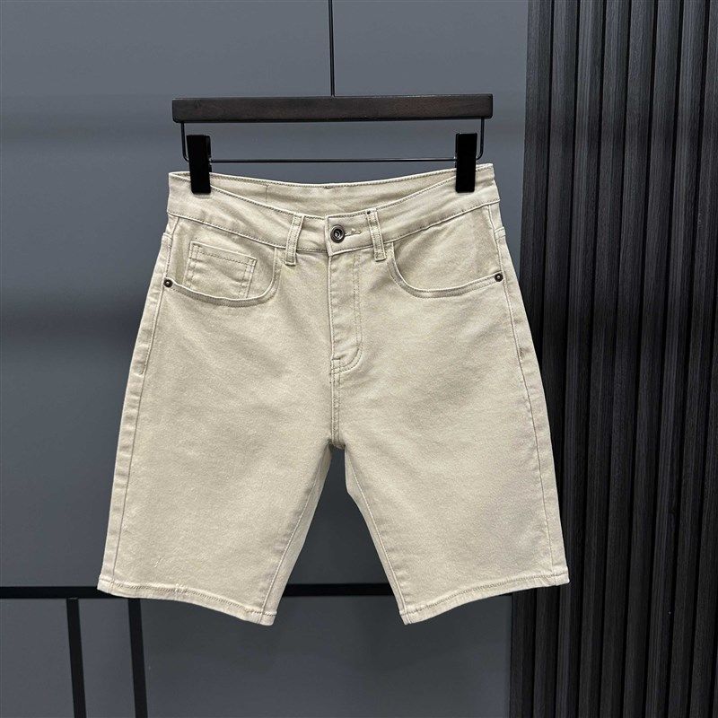 卡其黑色修身小脚牛仔短裤男夏潮流弹力舒适五分裤中裤5分沙滩裤,淘宝优惠券,粉丝福利购,淘宝优惠卷