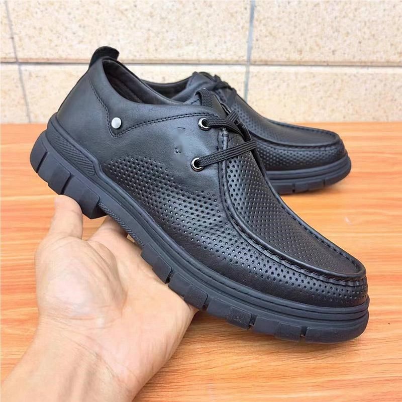 优质牛皮男鞋厚底系带夏季镂空凉鞋透气商务休闲皮鞋男真皮缝线,淘宝优惠券,粉丝福利购,淘宝优惠卷