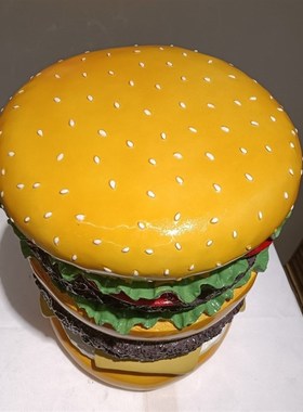 汉堡凳子创意个性换鞋凳穿鞋凳汉堡包模型装饰品摆件道具汉堡凳子