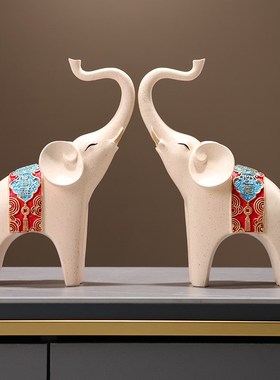新中式吉祥如意大象摆件家居饰品客厅玄关酒柜装饰品乔迁新居礼品