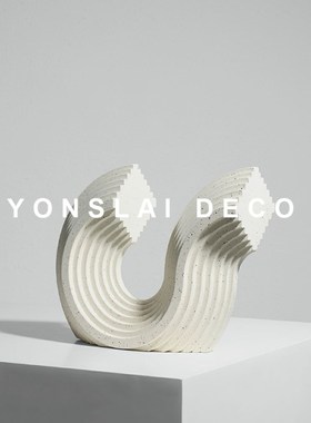 现代艺术几何工艺品雕塑摆件样板间售楼处软装家居客厅玄关饰品