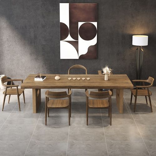 现代全实木桌椅组合简约泡茶桌茶台泡茶桌子会议桌大型办公大板桌 - 图2