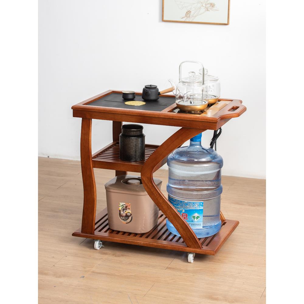 花梨木整装移动小茶车茶台家用小茶桌小茶几乌金石茶盘烧水壶一体 - 图3