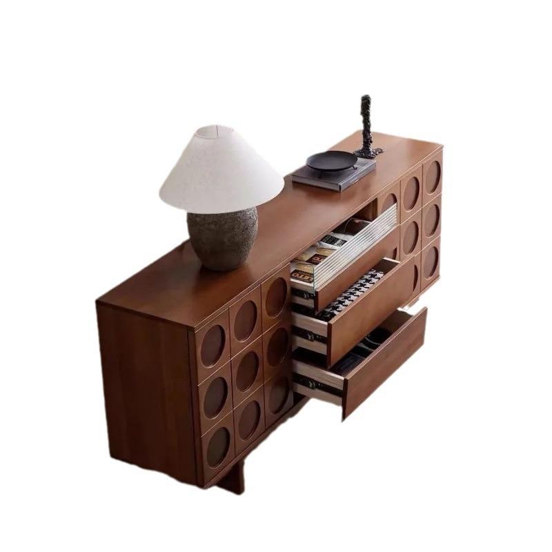 北欧中古餐边复古简约收纳茶水实木玄关家用组合客厅边柜储物柜 - 图2