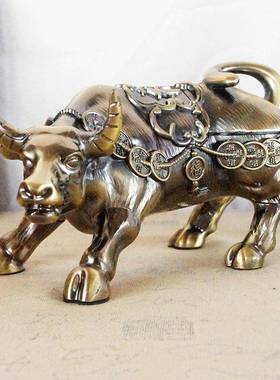 牛气冲天流带盖烟缸家用客厅轻飞灰烟灰缸防创意奢福牛烟灰个性潮