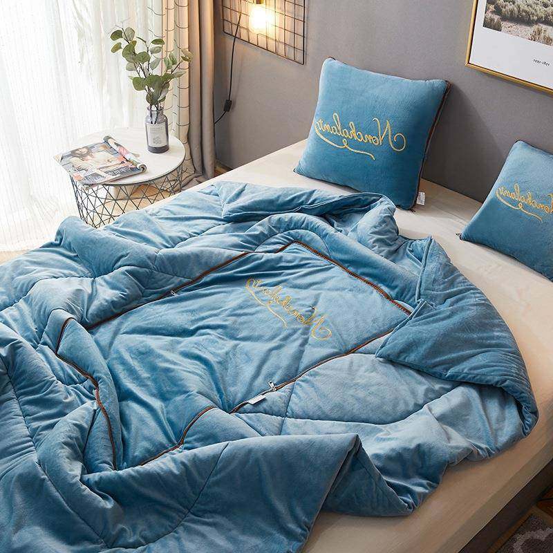 双面小毯子毛巾绣抱枕办公室两用珊瑚车上绒保暖被子午休加绒加厚,淘宝优惠券,粉丝福利购,淘宝优惠卷