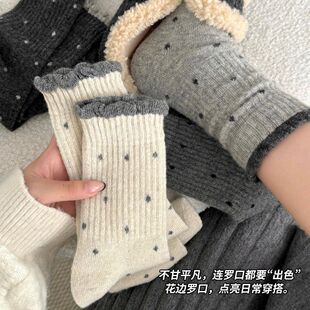 堆堆袜子女2026新款爆款纯色棉袜中筒袜