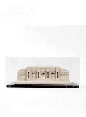 现代简约建筑模型树脂摆件创意客厅玄关书桌亚克力罩家居软装饰品