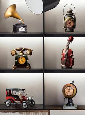 书柜家居客厅小摆件美式服装店酒柜装饰品橱窗展示柜复古书架摆设