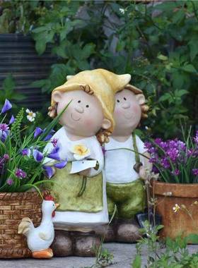 户外花园庭院特大号多肉花盆小孩装饰摆件阳台布置造景园艺盆栽