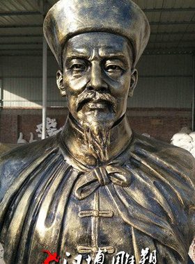 仿铜人物雕塑户外广场景观雕塑玻璃钢雕塑古代政治家晏子人物雕塑