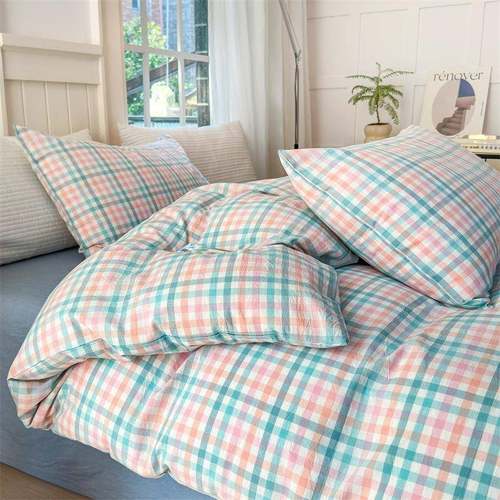 202新床款A类全棉色织水WTR洗棉系列款四件套1.5m5单被套纯色 - 图3