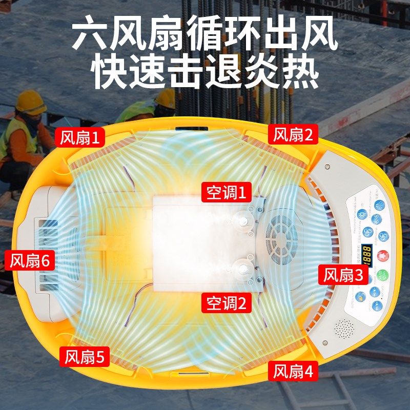 国标安全帽双空调风扇帽喷雾制冷降温神器工地遮阳防晒帽防砸头盔,淘宝优惠券,粉丝福利购,淘宝优惠卷