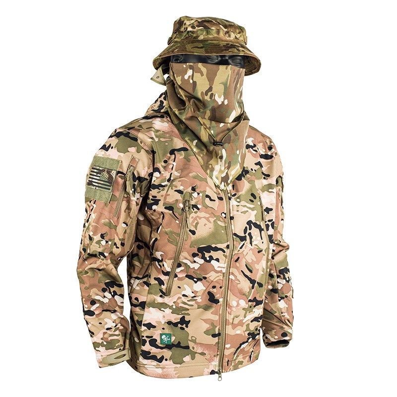 MEGE德斑冲锋衣裤德军套装迷彩软壳鲨鱼皮战术户外防风防水男秋冬,淘宝优惠券,粉丝福利购,淘宝优惠卷