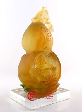 琉璃摆件福中福寿中寿葫芦创意家居送长辈朋友祝寿生日的礼品礼物