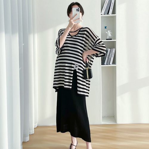 【24小时内发】哺乳衣孕妇春款时尚孕妇装春装母乳衣连衣裙 - 图0