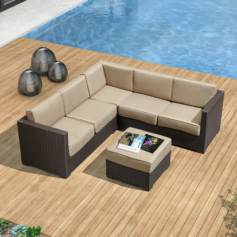 别墅编藤沙发组合客厅现代转角藤椅沙发庭院藤S编布艺沙发三人组,淘宝优惠券,粉丝福利购,淘宝优惠卷