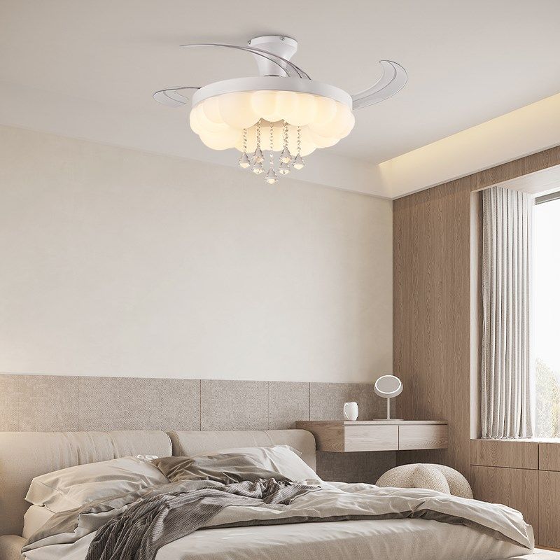 吸顶隐形风扇灯静音奶油风餐厅主卧室灯儿童房护眼吊T扇灯2025新,淘宝优惠券,粉丝福利购,淘宝优惠卷