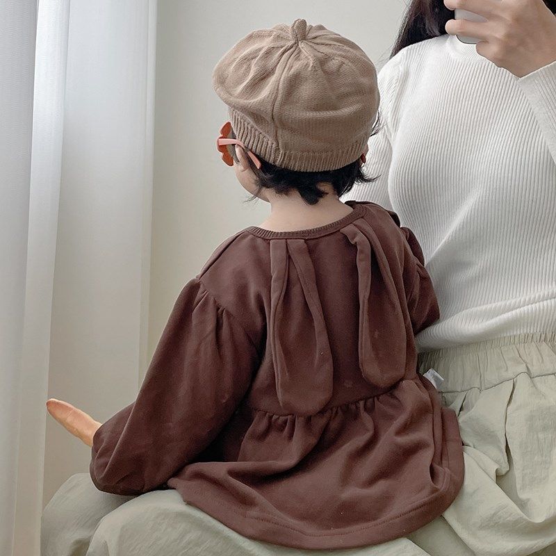 女童春秋装婴儿长袖连衣裙宝宝卡通兔耳朵裙子洋气卫衣韩版公主裙,淘宝优惠券,粉丝福利购,淘宝优惠卷