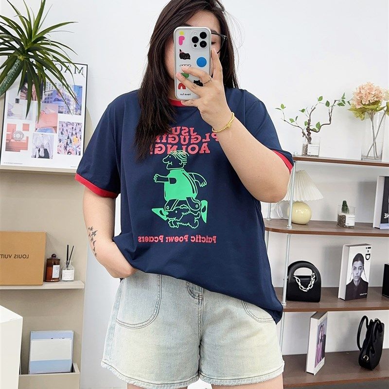 大码复古蓝高腰牛仔短裤女夏季胖mm宽松显瘦梨形身材遮胯a字热裤,淘宝优惠券,粉丝福利购,淘宝优惠卷