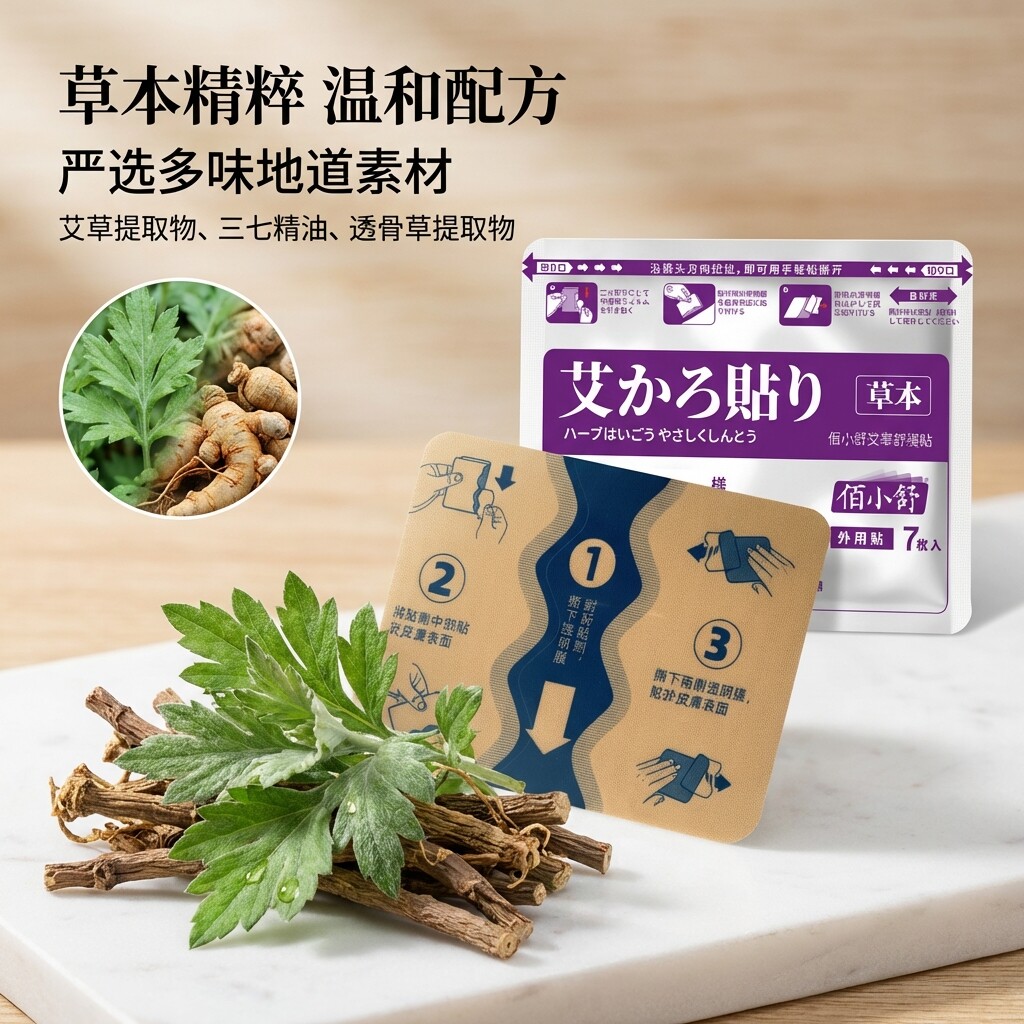 佰小舒艾草舒舒缓贴肌肉关节贴膏药艾灸膝盖肩周腰久光同款热敷贴